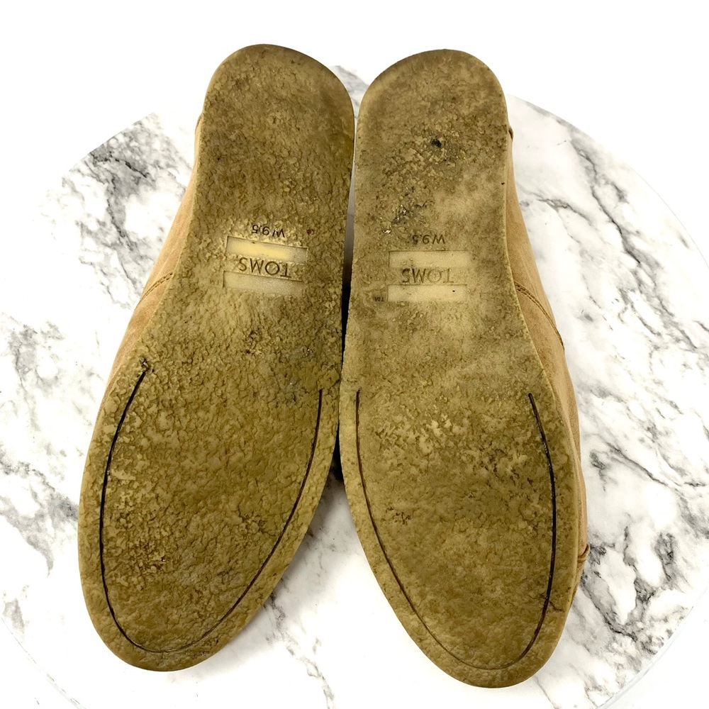 Toms Alpargata Brown Microsuede Slip On Flats 9.5 Casual Boho Classic Normcore - Picture 8 of 14